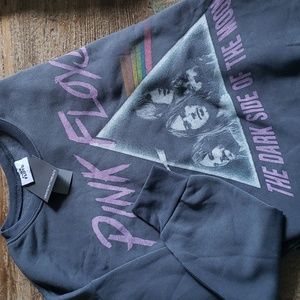 GRAYSON THREADS Pink Floyd DARK SIDE OF THE MOON, oversized LG soft Crop Top NWT